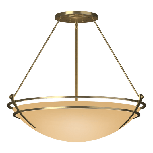 Presidio Tryne Large Semi-Flush - Modern Brass - Sand Glass by Hubbardton Forge