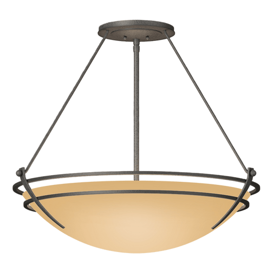 Presidio Tryne Large Semi-Flush - Natural Iron - Sand Glass by Hubbardton Forge