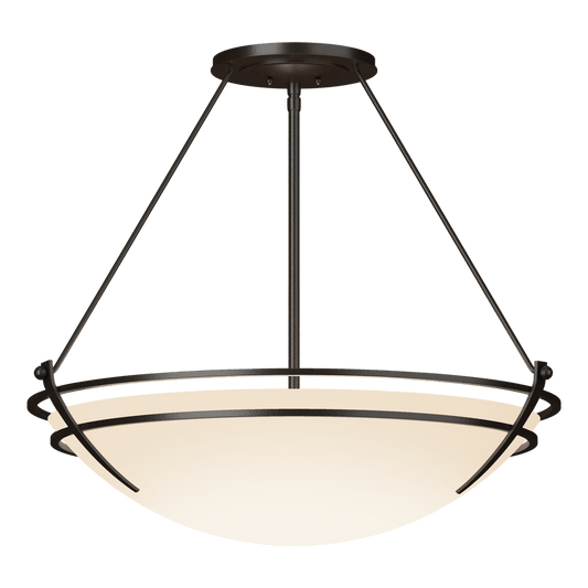 Presidio Tryne Large Semi-Flush - Oil Rubbed Bronze - Opal Glass by Hubbardton Forge