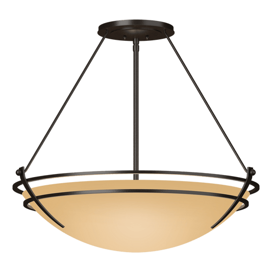 Presidio Tryne Large Semi-Flush - Oil Rubbed Bronze - Sand Glass by Hubbardton Forge