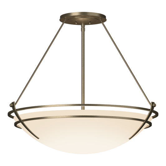 Presidio Tryne Large Semi-Flush - Soft Gold - Opal Glass by Hubbardton Forge