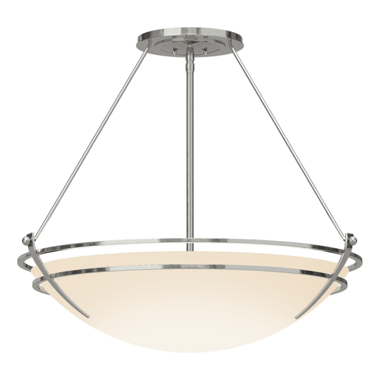 Presidio Tryne Large Semi-Flush - Sterling - Opal Glass by Hubbardton Forge