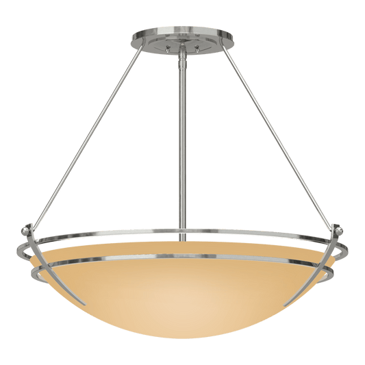 Presidio Tryne Large Semi-Flush - Sterling - Sand Glass by Hubbardton Forge
