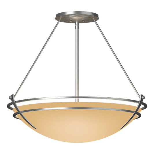 Presidio Tryne Large Semi-Flush - Vintage Platinum - Sand Glass by Hubbardton Forge