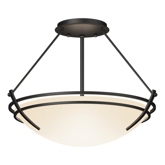 Presidio Tryne Semi-Flush - Black - Opal Glass by Hubbardton Forge