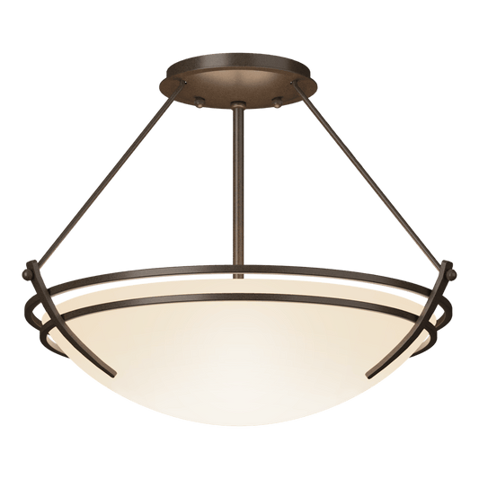 Presidio Tryne Semi-Flush - Bronze - Opal Glass by Hubbardton Forge