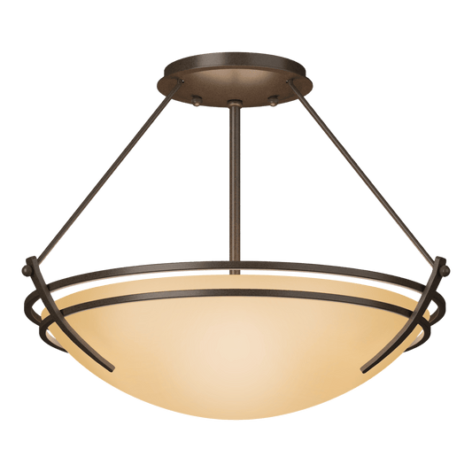 Presidio Tryne Semi-Flush - Bronze - Sand Glass by Hubbardton Forge