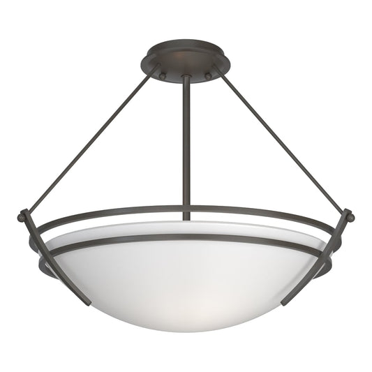 Presidio Tryne Semi-Flush - Dark Smoke - Opal Glass by Hubbardton Forge