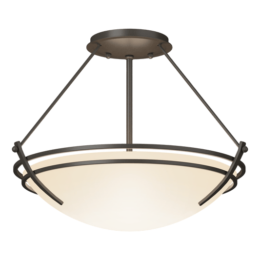 Presidio Tryne Semi-Flush - Dark Smoke - Opal Glass by Hubbardton Forge