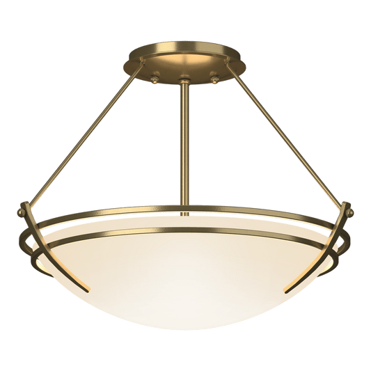 Presidio Tryne Semi-Flush - Modern Brass - Opal Glass by Hubbardton Forge
