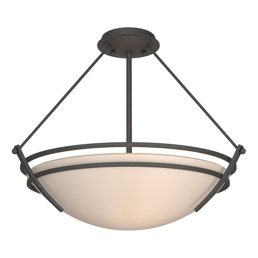 Presidio Tryne Semi-Flush - Natural Iron - Sand Glass by Hubbardton Forge