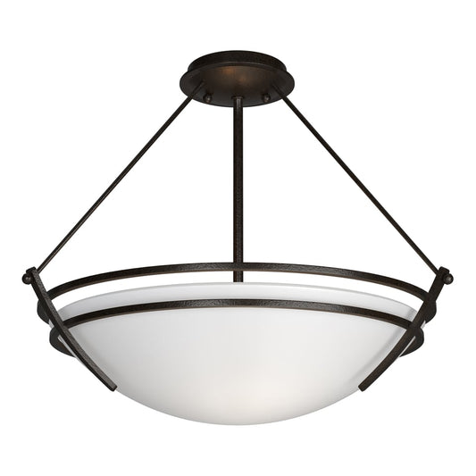 Presidio Tryne Semi-Flush - Oil Rubbed Bronze - Opal Glass by Hubbardton Forge