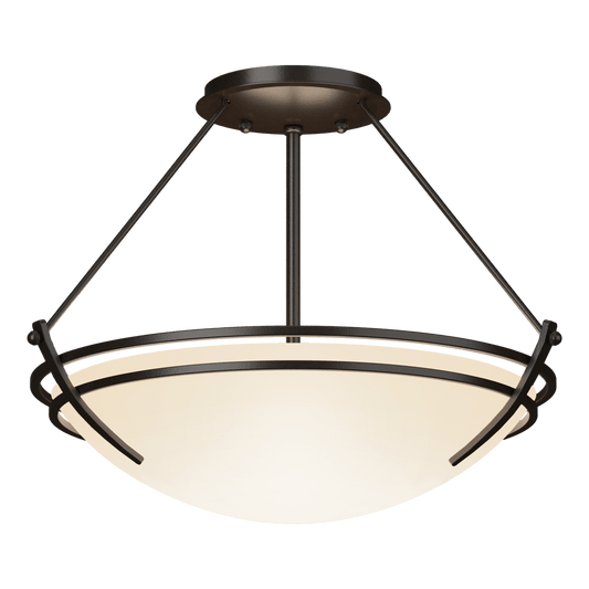 Presidio Tryne Semi-Flush - Oil Rubbed Bronze - Opal Glass by Hubbardton Forge