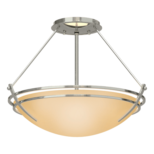 Presidio Tryne Semi-Flush - Sterling - Sand Glass by Hubbardton Forge