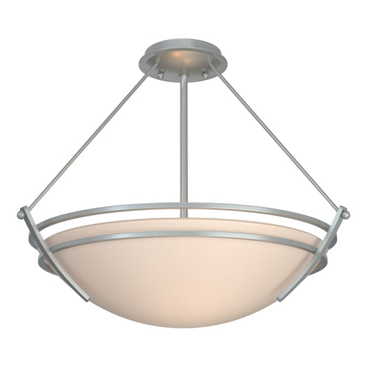 Presidio Tryne Semi-Flush - Vintage Platinum - Sand Glass by Hubbardton Forge