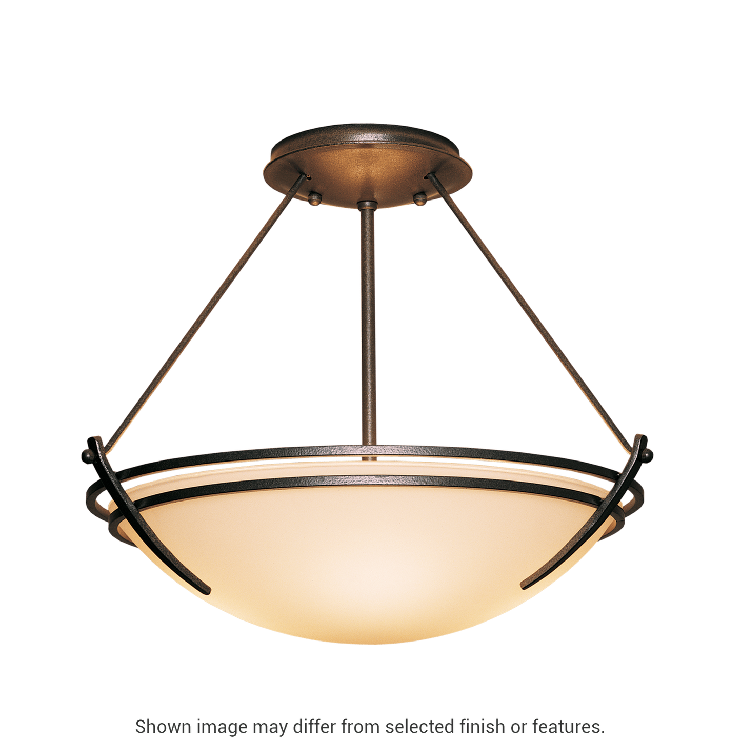 Presidio Tryne Semi-Flush - White - Sand Glass by Hubbardton Forge