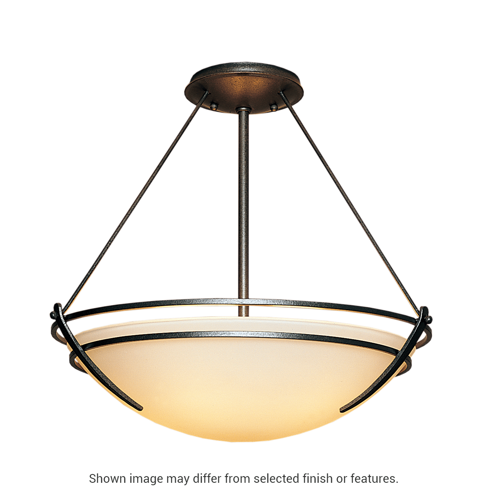Presidio Tryne Semi-Flush - White - Sand Glass by Hubbardton Forge
