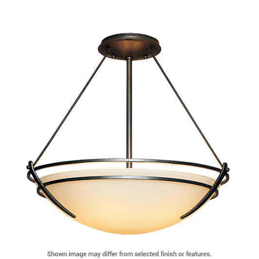 Presidio Tryne Semi-Flush - White - Sand Glass by Hubbardton Forge