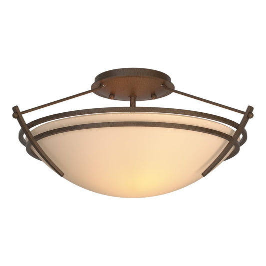 Presidio Tryne Small Semi-Flush - Bronze - Sand Glass by Hubbardton Forge