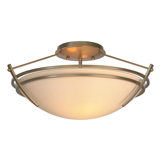 Presidio Tryne Small Semi-Flush - Soft Gold - Sand Glass by Hubbardton Forge