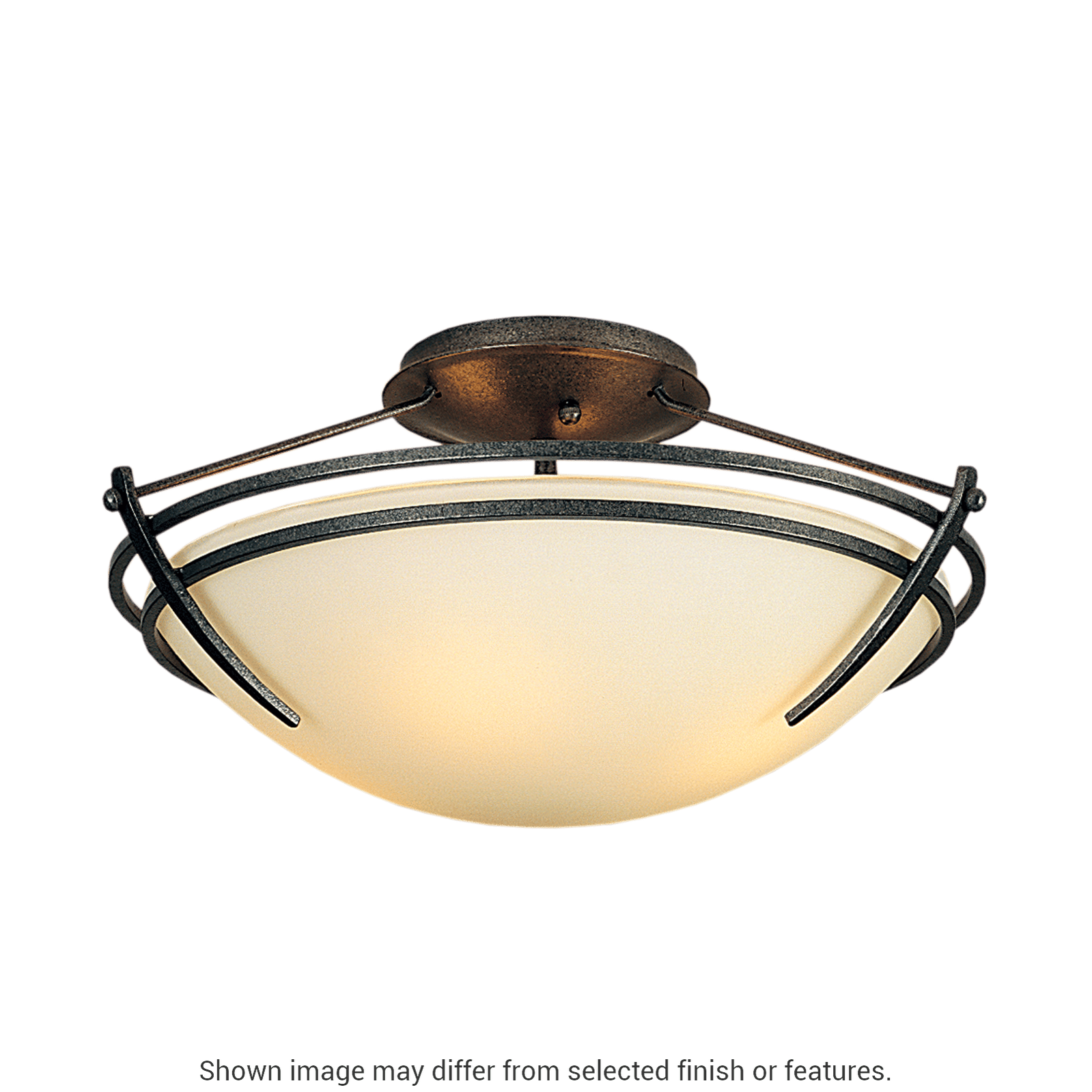 Presidio Tryne Small Semi-Flush - White - Sand Glass by Hubbardton Forge
