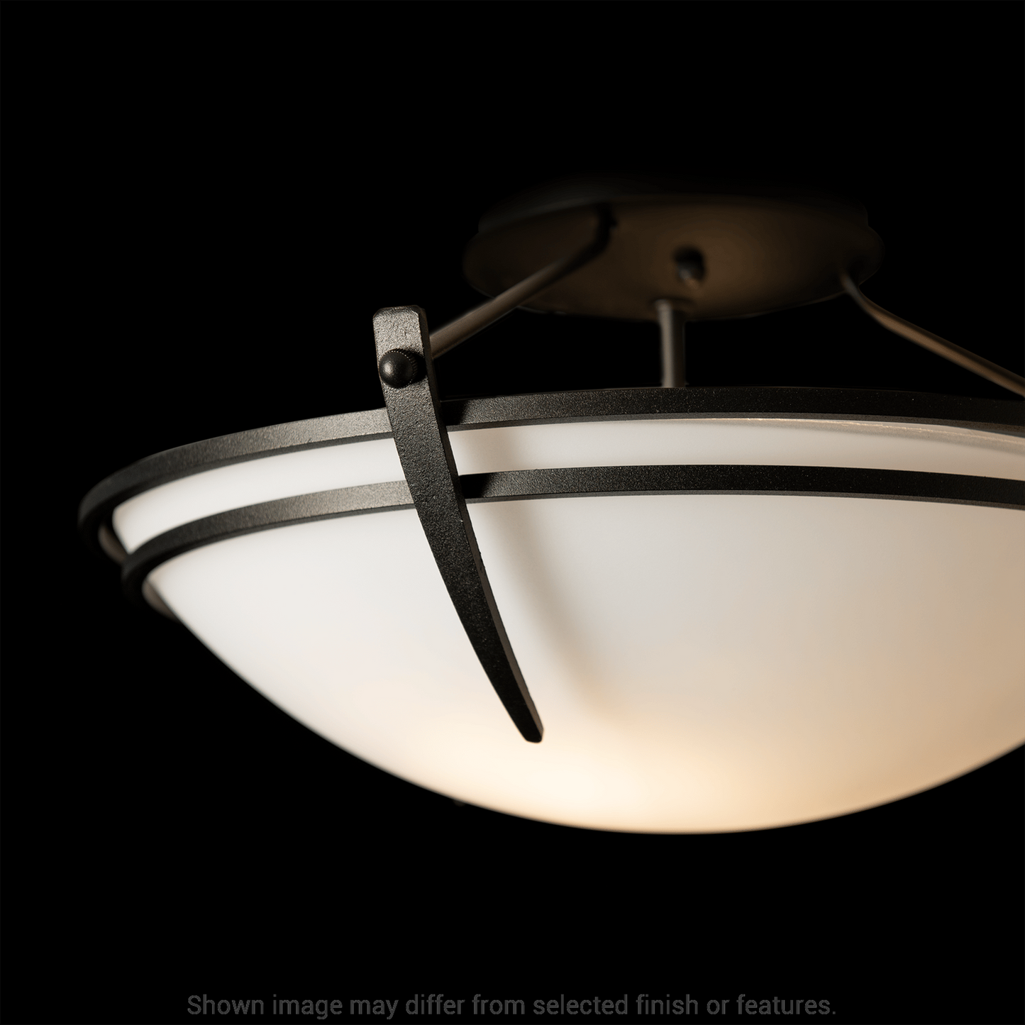 Presidio Tryne Small Semi-Flush - White - Sand Glass by Hubbardton Forge