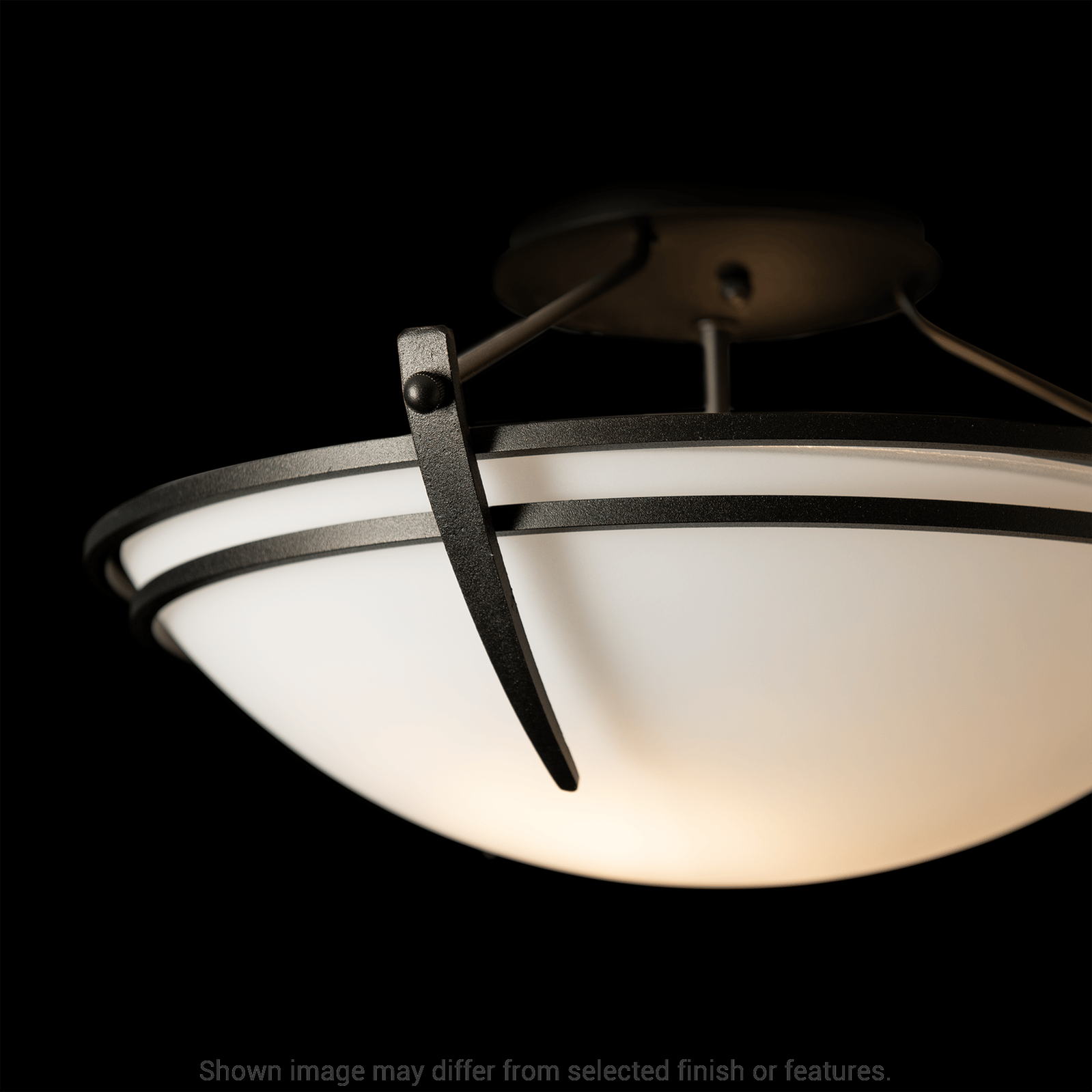 Presidio Tryne Small Semi-Flush - White - Sand Glass by Hubbardton Forge