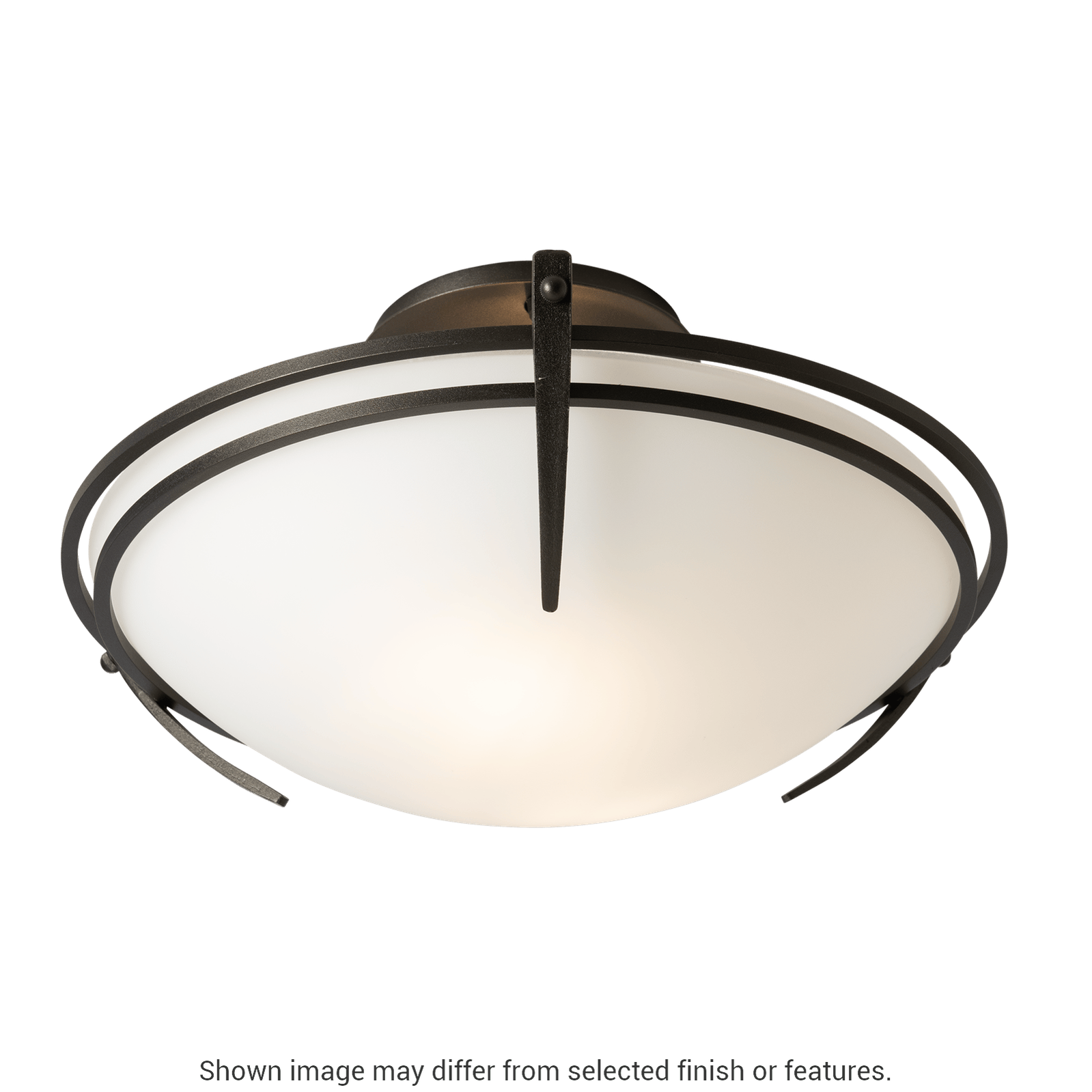 Presidio Tryne Small Semi-Flush - White - Sand Glass by Hubbardton Forge