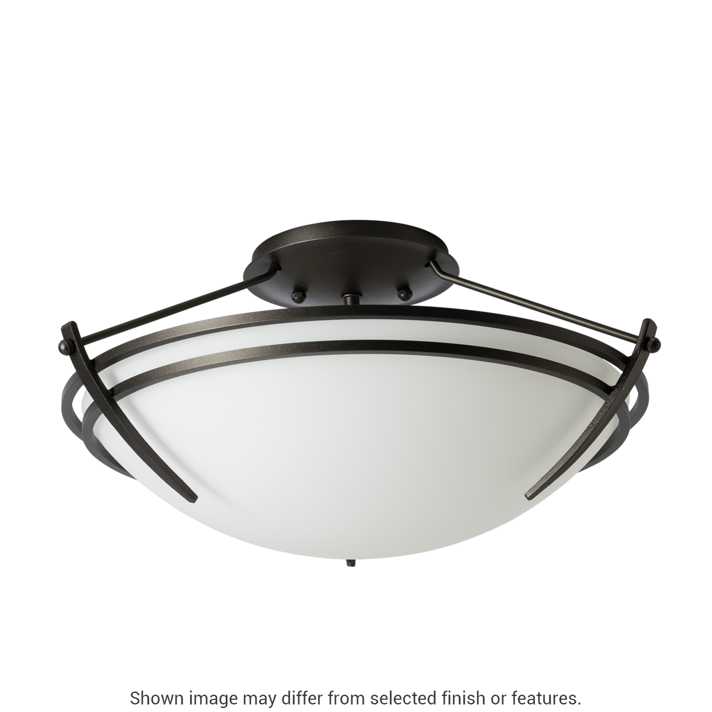 Presidio Tryne Small Semi-Flush - White - Sand Glass by Hubbardton Forge