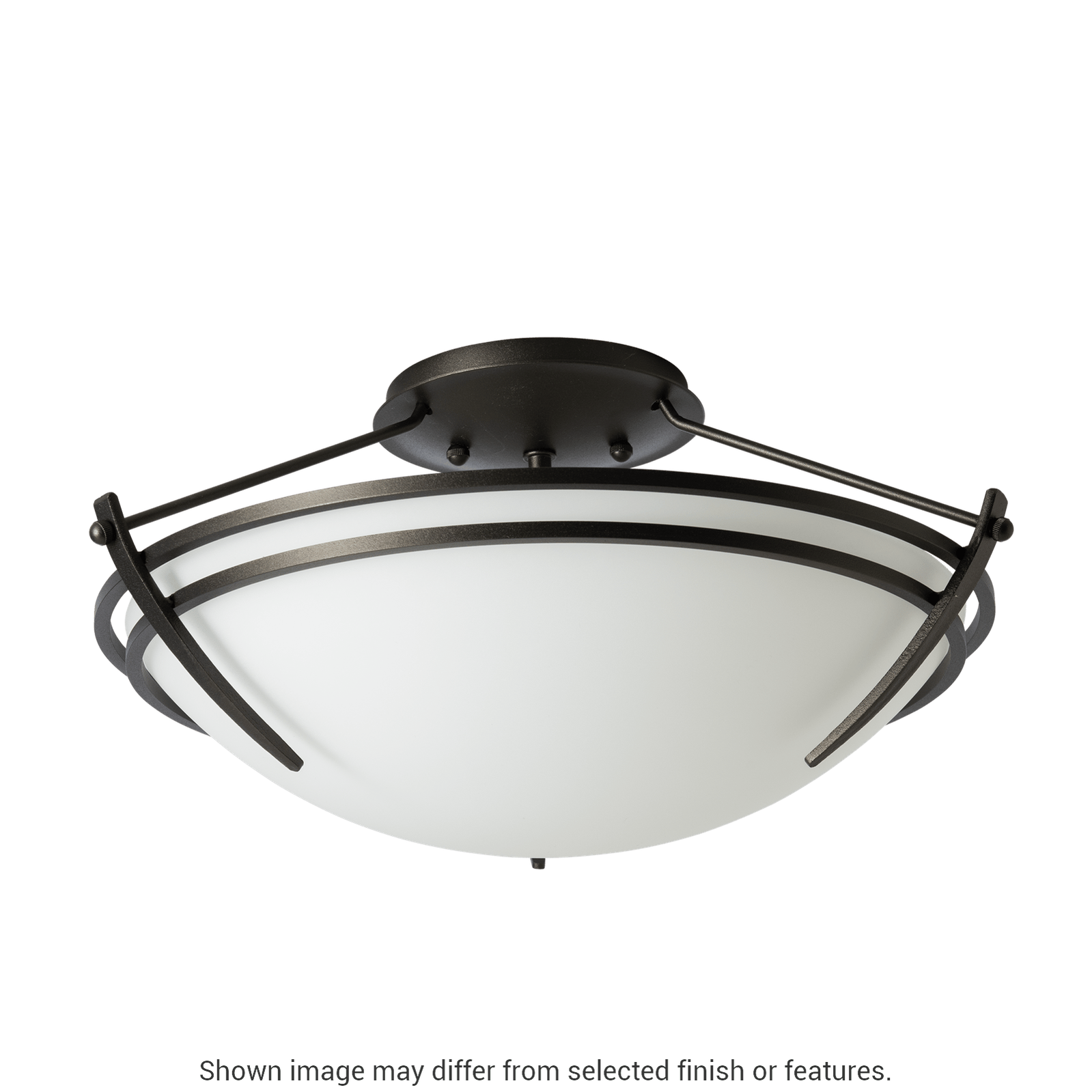 Presidio Tryne Small Semi-Flush - White - Sand Glass by Hubbardton Forge