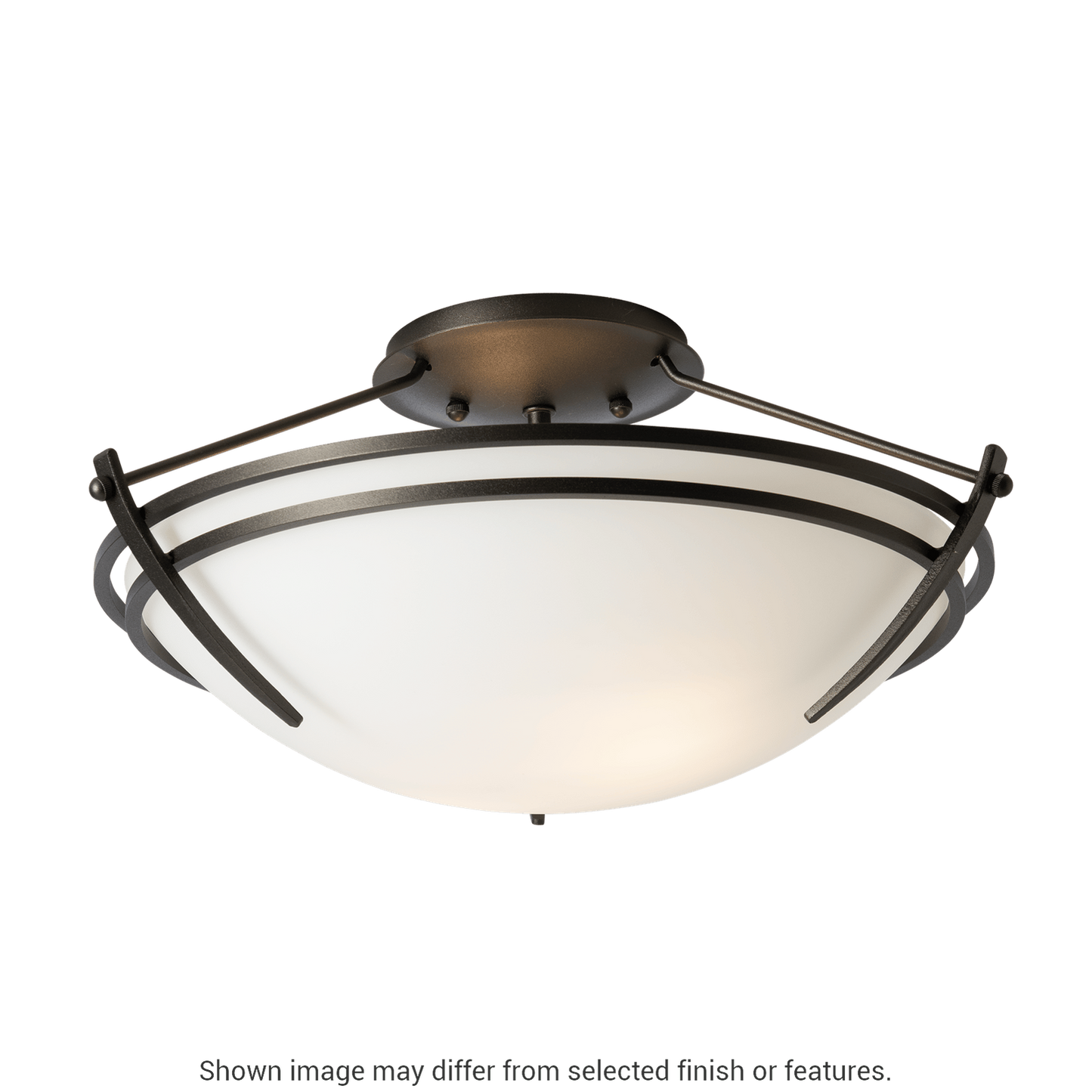 Presidio Tryne Small Semi-Flush - White - Sand Glass by Hubbardton Forge