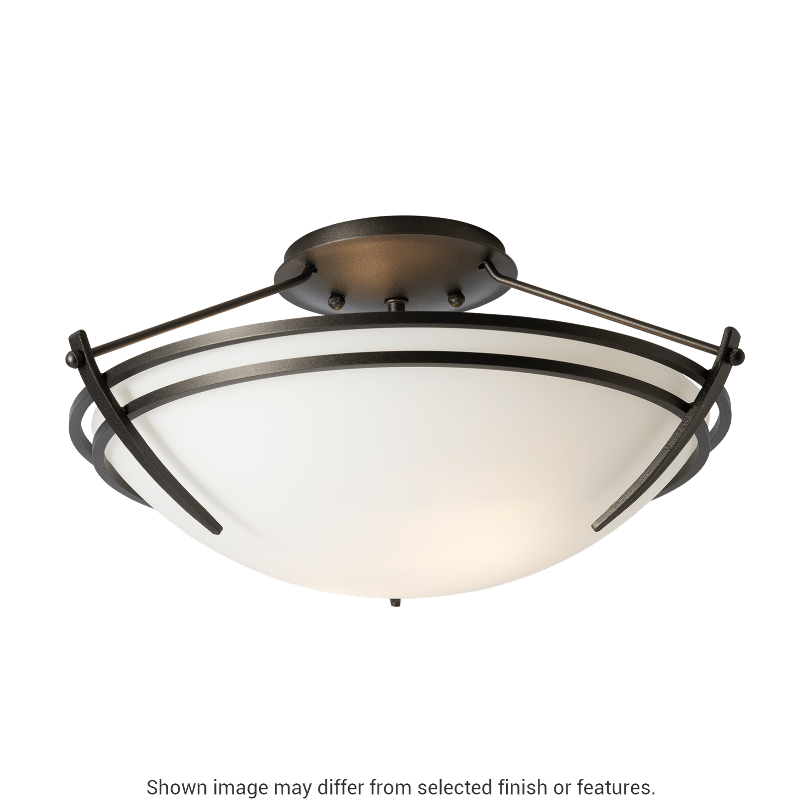 Presidio Tryne Small Semi-Flush - White - Sand Glass by Hubbardton Forge