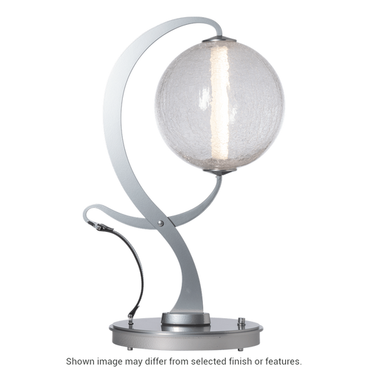Pression Table Lamp - Vintage Platinum - Leather Black Accent - Crackle Glass by Hubbardton Forge