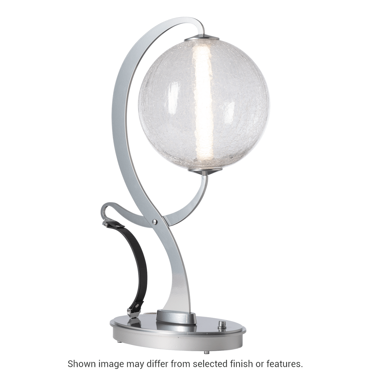 Pression Table Lamp - White - Leather Chestnut Accent - Opal Glass by Hubbardton Forge