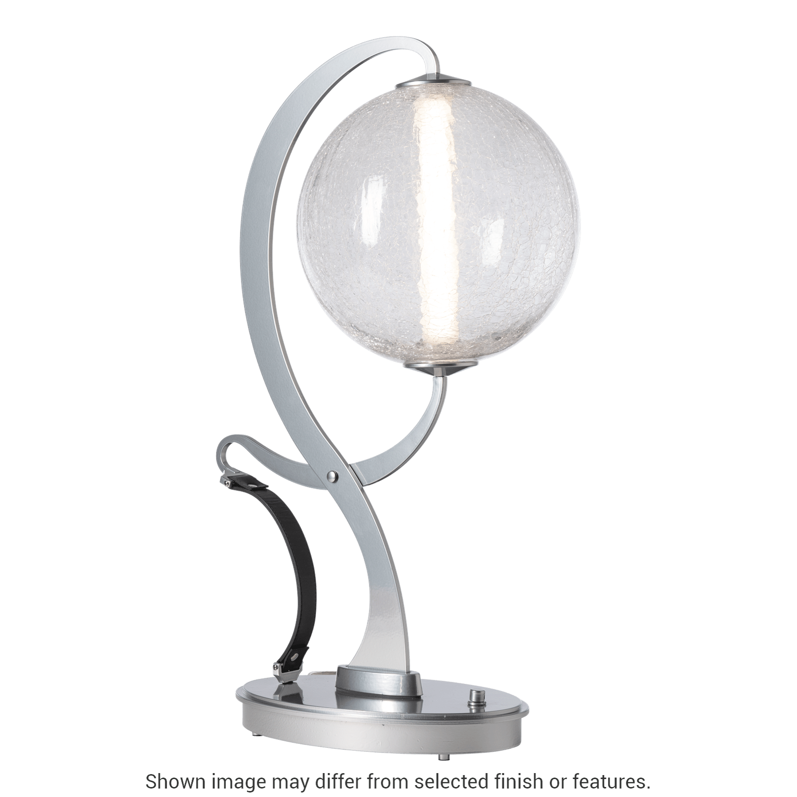 Pression Table Lamp - White - Leather Chestnut Accent - Opal Glass by Hubbardton Forge