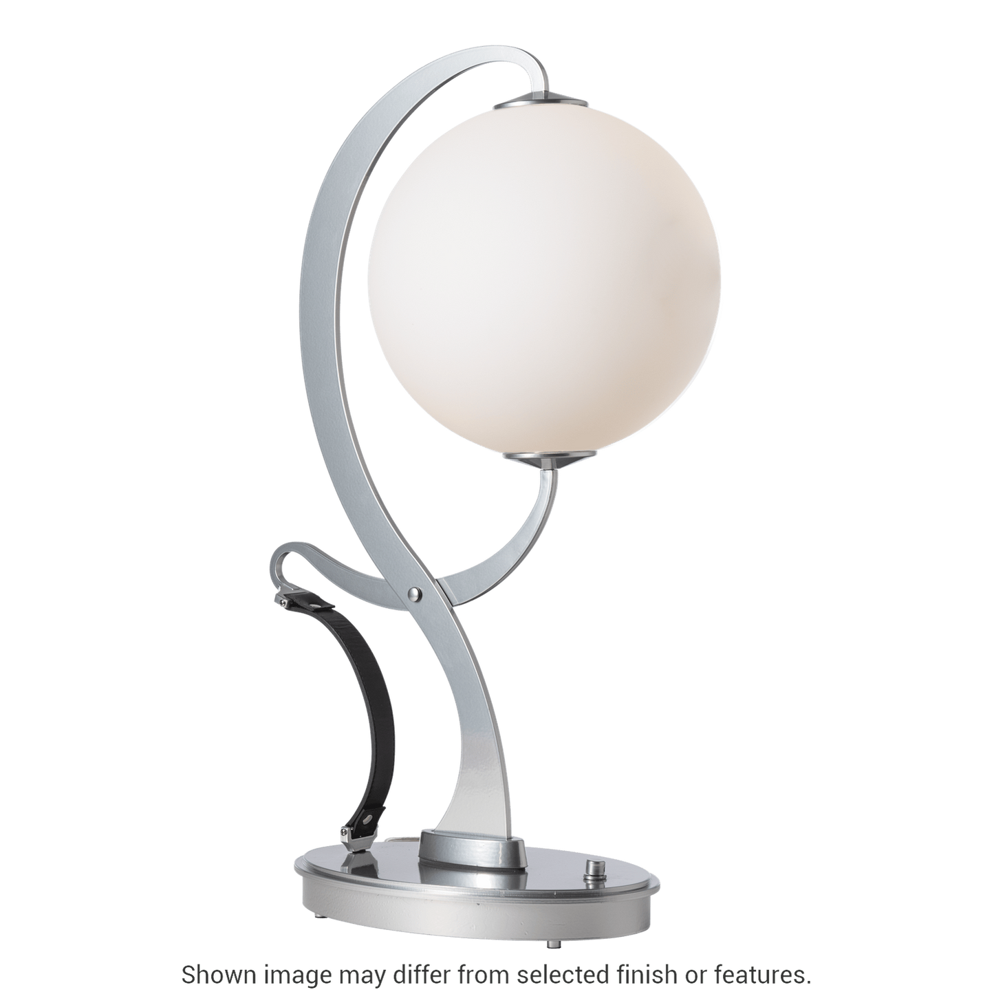 Pression Table Lamp - White - Leather Chestnut Accent - Opal Glass by Hubbardton Forge