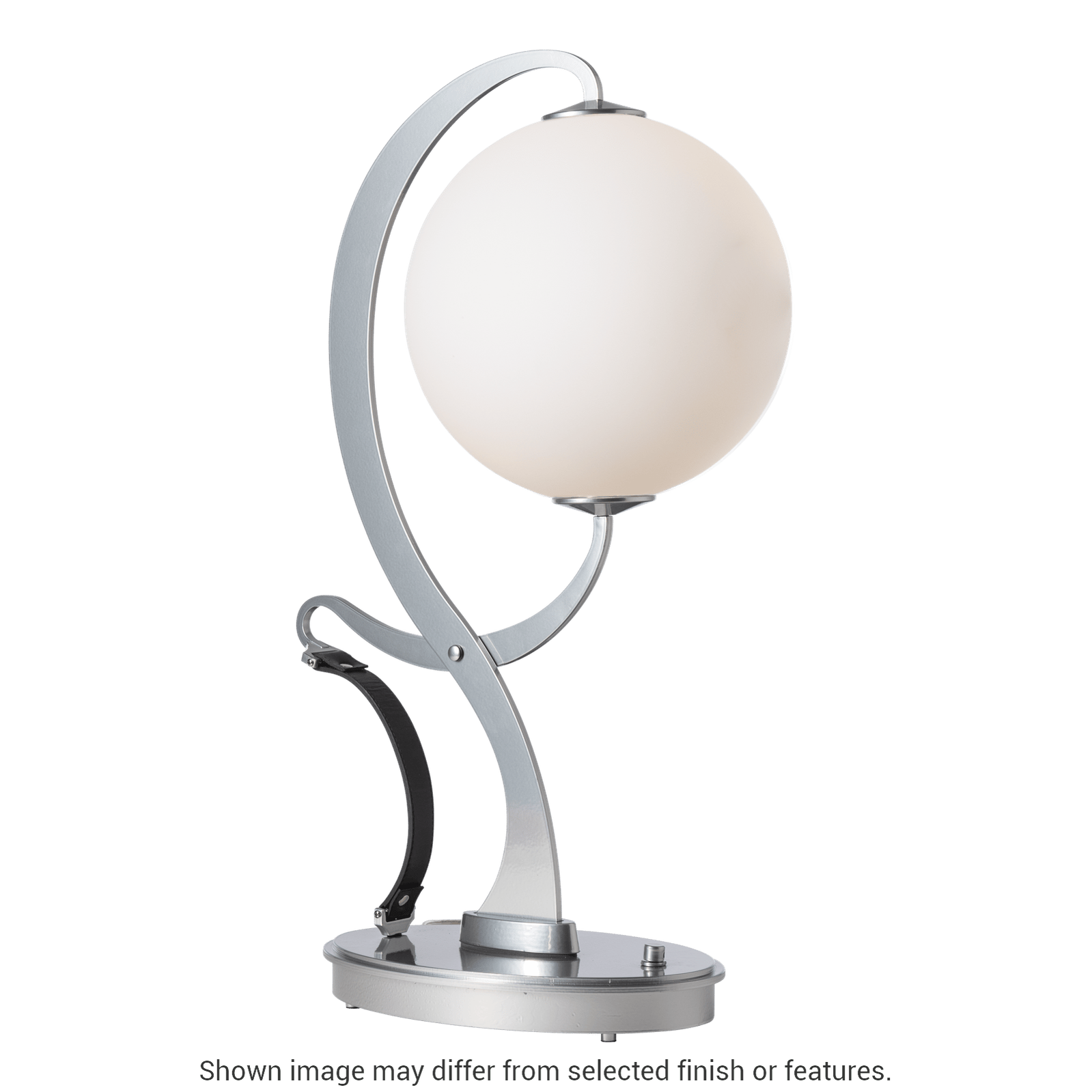 Pression Table Lamp - White - Leather Chestnut Accent - Opal Glass by Hubbardton Forge