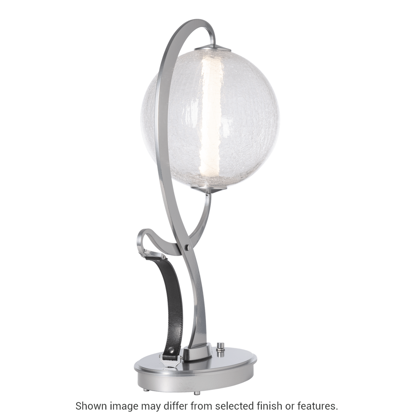 Pression Table Lamp - White - Leather Chestnut Accent - Opal Glass by Hubbardton Forge