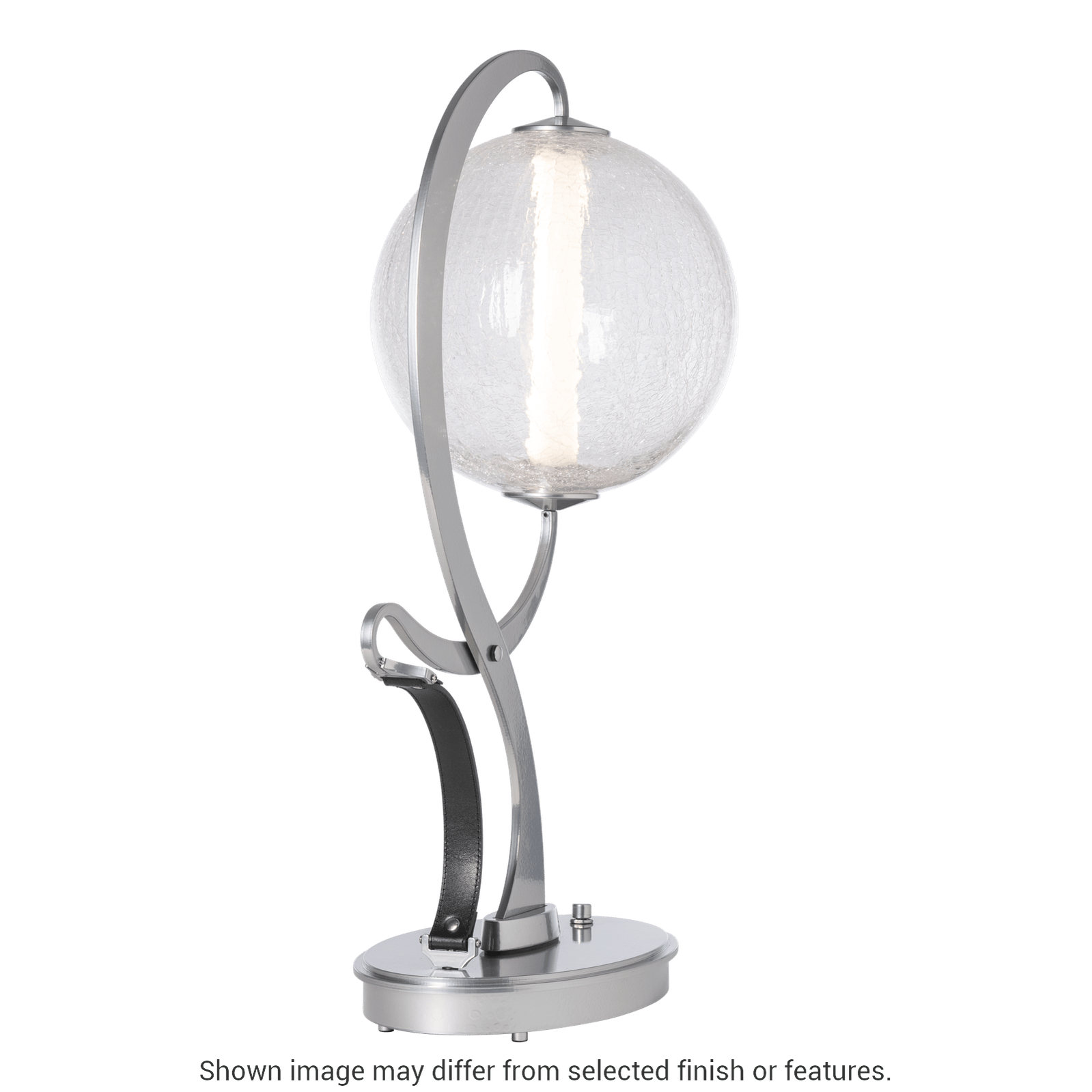 Pression Table Lamp - White - Leather Chestnut Accent - Opal Glass by Hubbardton Forge