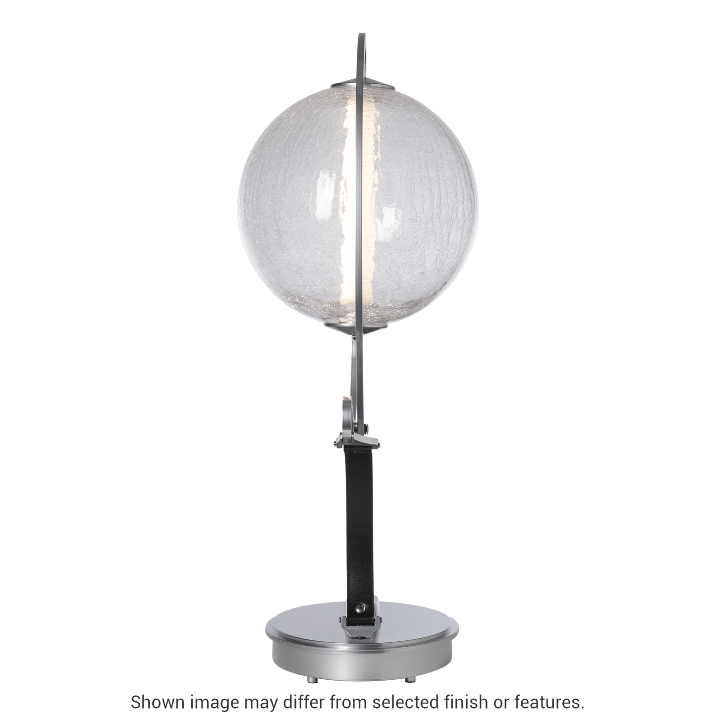 Pression Table Lamp - White - Leather Chestnut Accent - Opal Glass by Hubbardton Forge