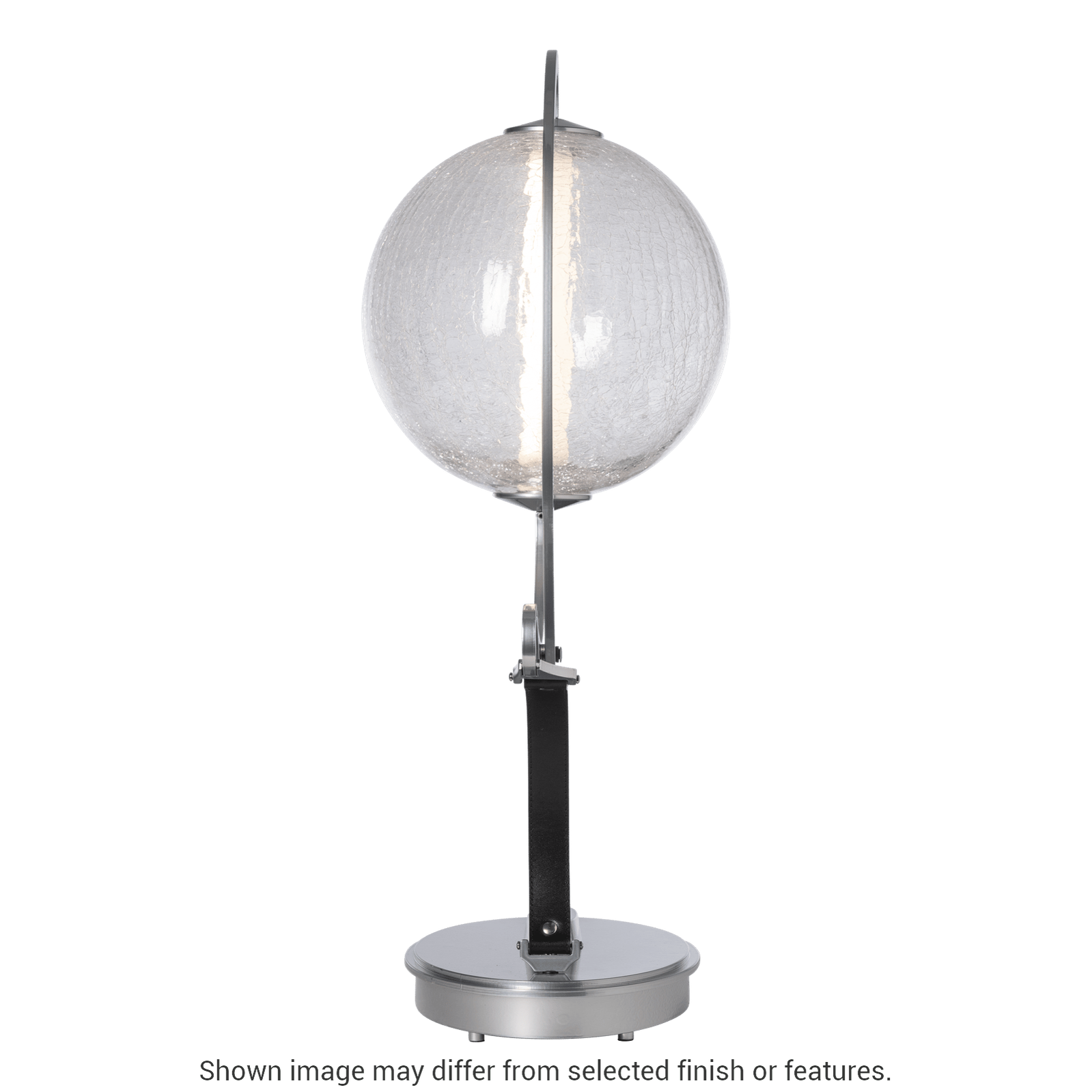Pression Table Lamp - White - Leather Chestnut Accent - Opal Glass by Hubbardton Forge