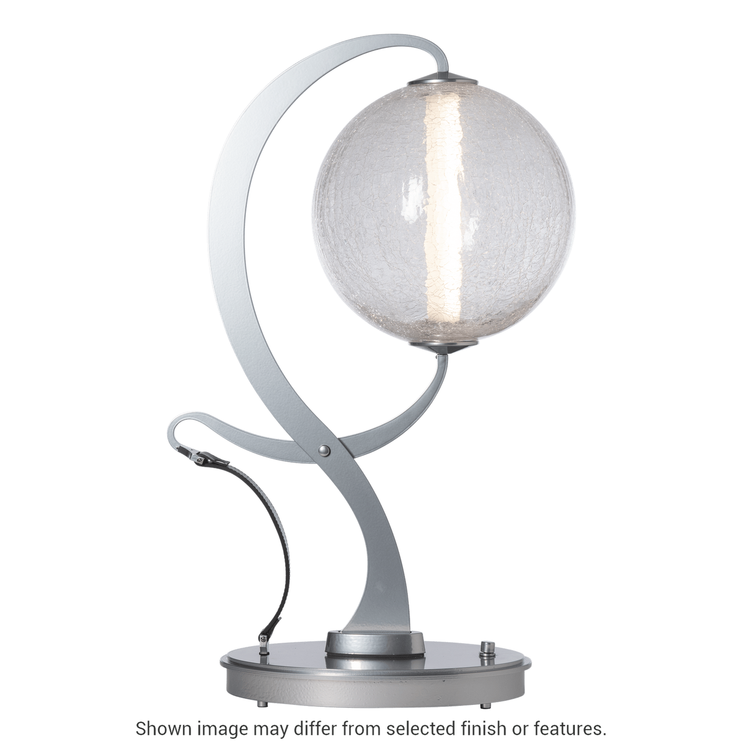 Pression Table Lamp - White - Leather Chestnut Accent - Opal Glass by Hubbardton Forge