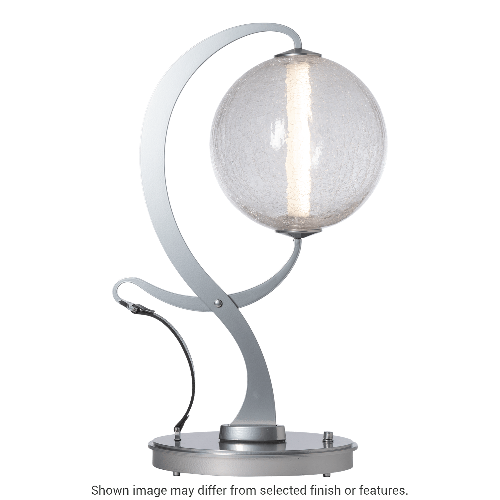 Pression Table Lamp - White - Leather Chestnut Accent - Opal Glass by Hubbardton Forge