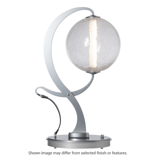 Pression Table Lamp - White - Leather Chestnut Accent - Opal Glass by Hubbardton Forge