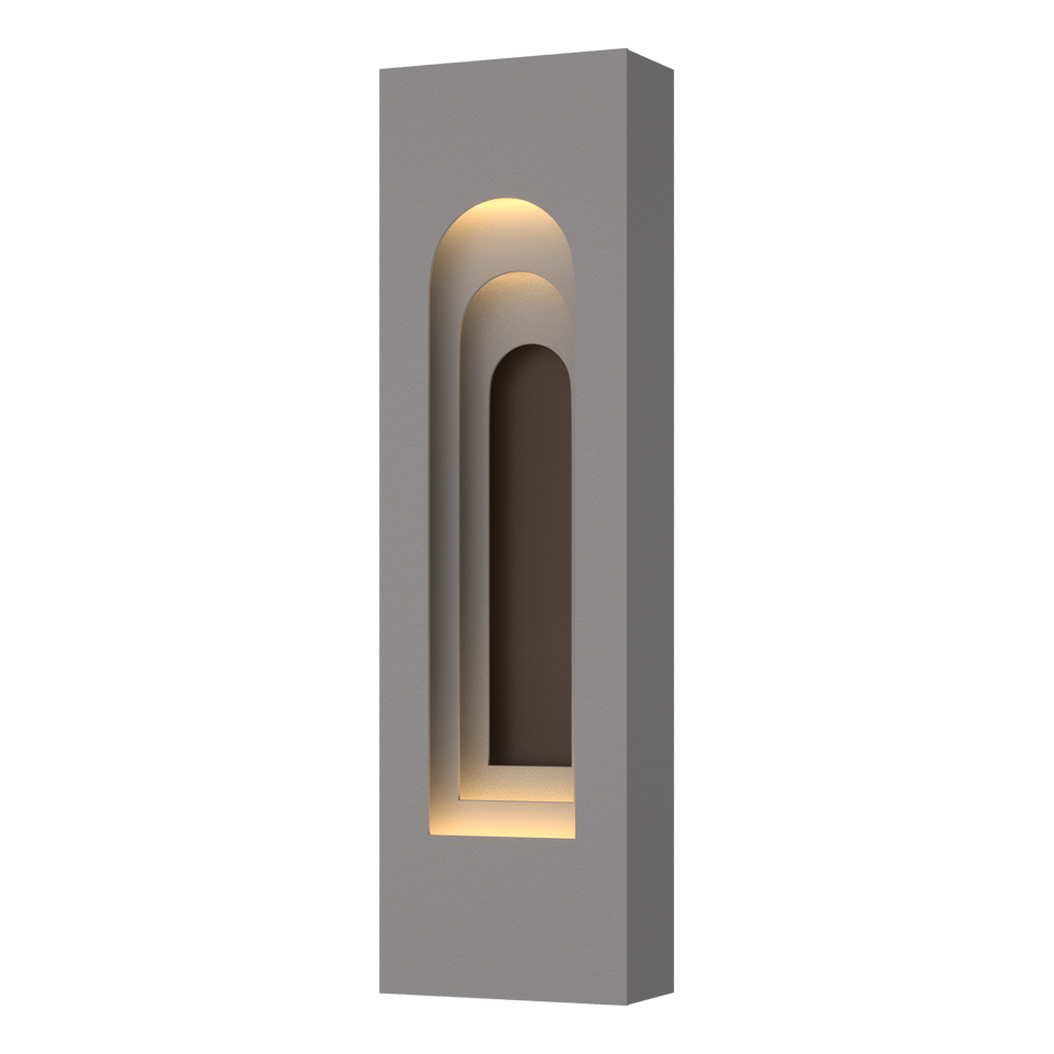 Procession Arch Small Outdoor Sconce - Coastal Burnished Steel - Coastal Bronze Accent by Hubbardton Forge