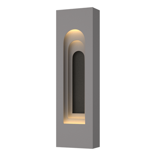 Procession Arch Small Outdoor Sconce - Coastal Burnished Steel - Natural Iron Accent by Hubbardton Forge