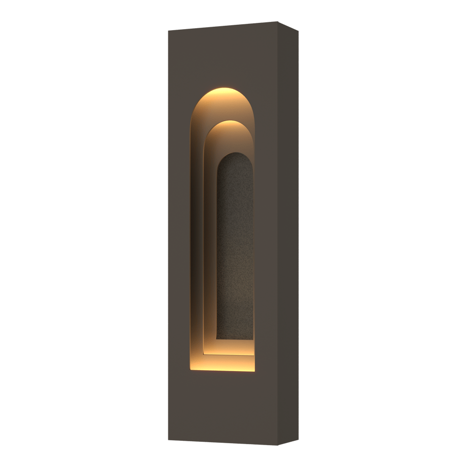 Procession Arch Small Outdoor Sconce - Coastal Dark Smoke - Natural Iron Accent by Hubbardton Forge