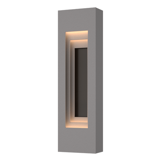 Procession Small Outdoor Sconce - Coastal Burnished Steel - Oil Rubbed Bronze Accent by Hubbardton Forge