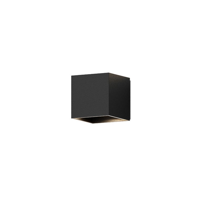 Qube Small Sconce - Textured Black by SONNEMAN