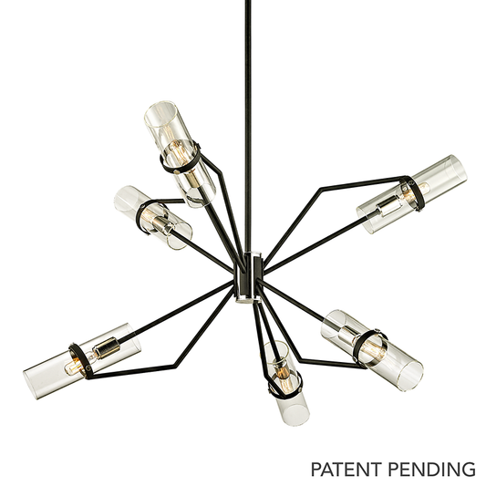 Raef Chandelier - 6-Light - Textured Black & Polish Nickel - Troy Lighting F6326-TBK/PN